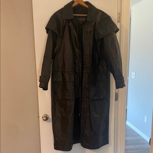 Wilson Black Trench Coat with Oversized Collar